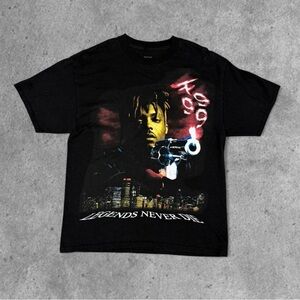 Juice WRLD X FaZe Clan Legends Never Die Black Rap Tee Men's Large